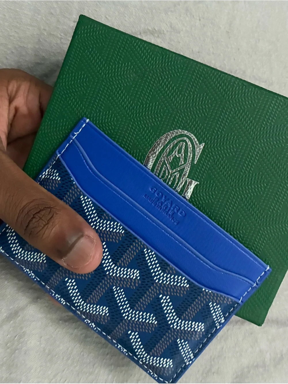 Goyard Royal Blue Patterned Card Holder